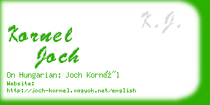 kornel joch business card